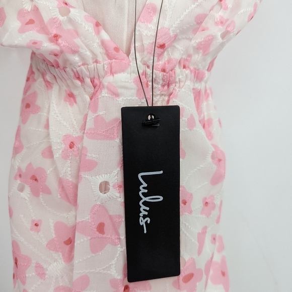 NWT LULU'S Just Dainty Floral Strapless Lace Up Back Mini Dress - Picture 5 of 8